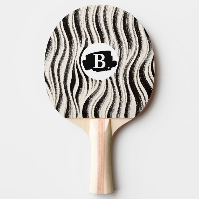Custom Zebra Stripe Ping Pong Paddle (Front)