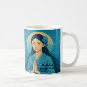 Custom Zen Meditation art Mindfulness Yoga Blue Coffee Mug