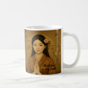 Custom Zen Meditation art Mindfulness Yoga Brown Coffee Mug