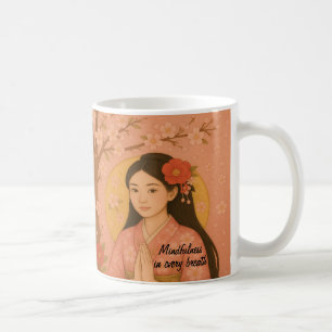 Custom Zen Meditation art Mindfulness Yoga Pink Coffee Mug