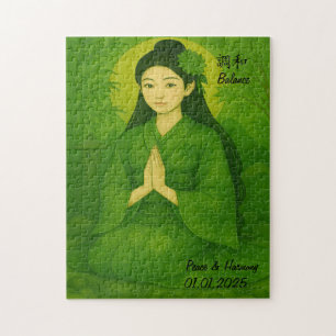 Custom Zen Meditation Mindful Japan illustration  Jigsaw Puzzle