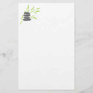 Custom zen stone logo stationery paper