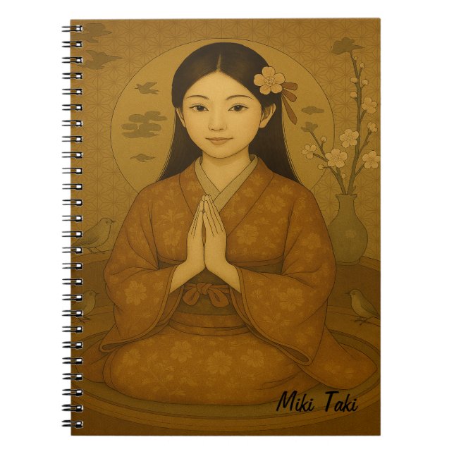 Custom Zen Yoga Meditation Mindfulness Art Brown Notebook (Front)