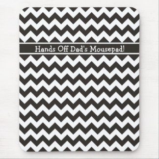 Custom Zigzag Mousepad, Black and White Chevrons Mouse Mat