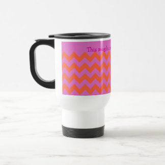 Custom Zigzag Travel Mug, Magenta Orange Chevrons Travel Mug