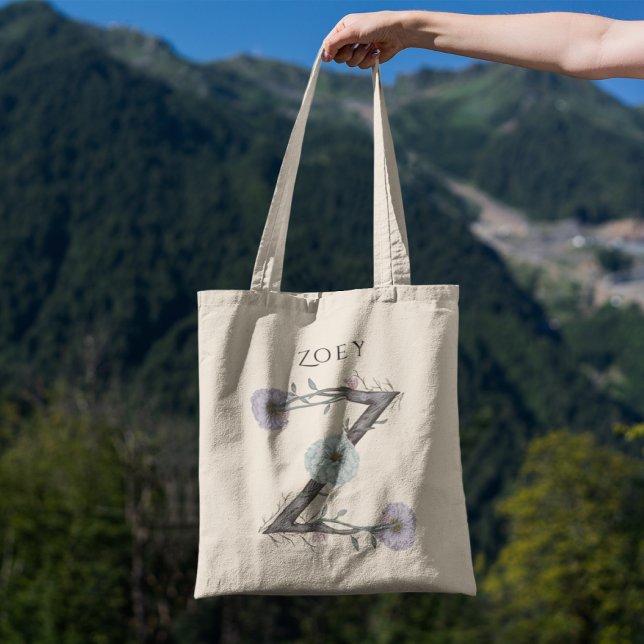 Custom Zinnia Floral Letter Z – Personalised Gift Tote Bag (Creator Uploaded)