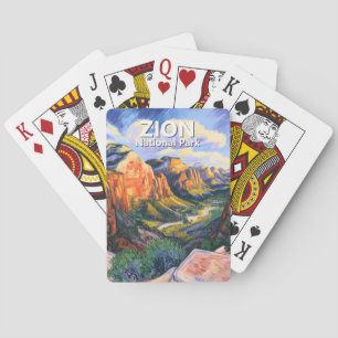 Custom Zion National Park Angels Landing Vibrant Playing Cards