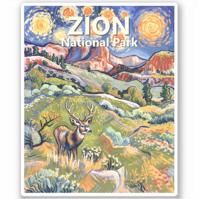 Custom Zion National Park Animal Deer Colorful (Front)