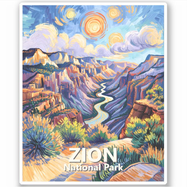 Custom Zion National Park Canyon Sunset Colorful (Front)