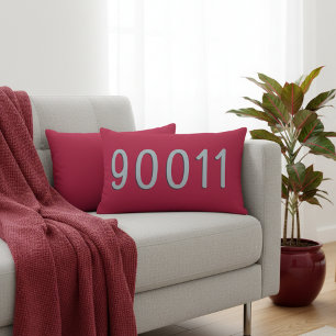 Custom Zip Code Location Pillow - Cardinal Red