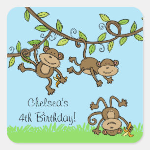 Custom Zoo Animals Monkey Around Stickers