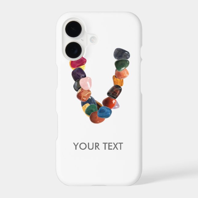 Customable Gemstone Initial "V" (Back)