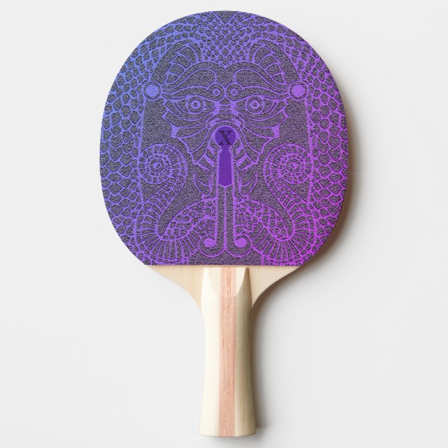 CustomAbstract Dragon Ping Pong Paddle lilac/black (Front)