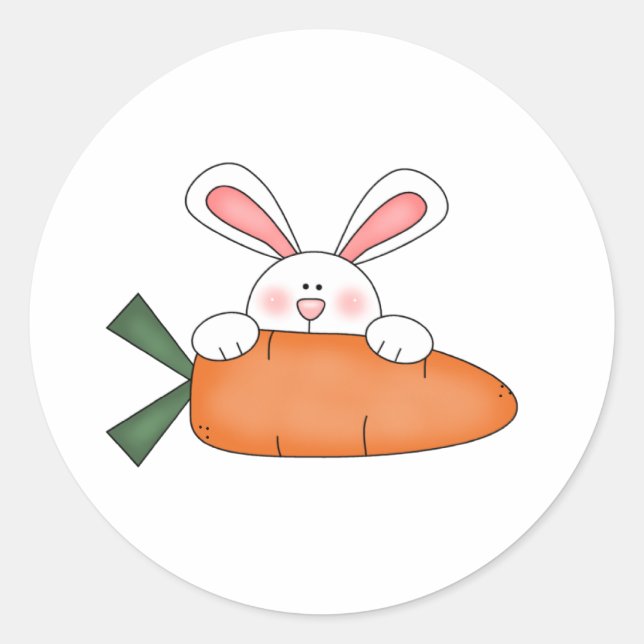 CUSTOMBUNNYCARROT CLASSIC ROUND STICKER (Front)