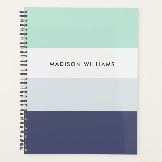 Custome Colorblock Horizontal Monogram  Planner (Front)