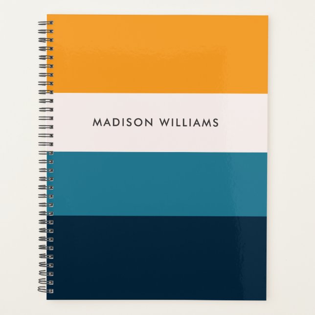 Custome Colorblock Horizontal Monogram  Planner (Front)