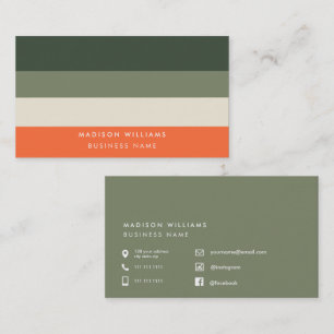 Custome Colorblock Horizontal Stripe Monogram Bus Business Card