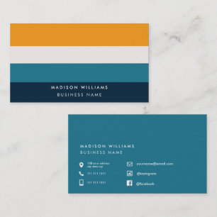 Custome Colorblock Horizontal Stripe Monogram Bus Business Card