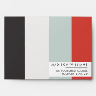 Custome Colorblock Horizontal Stripe Monogram  Env Envelope