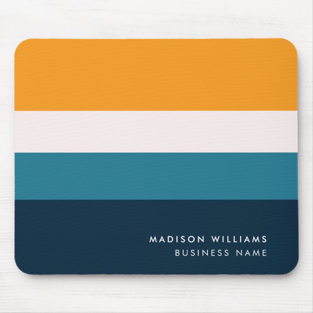 Custome Colorblock Horizontal Stripe Monogram Mous Mouse Mat (Front)