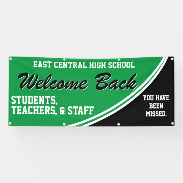 Custome Green Welcome Back to School Banner (Horizontal)