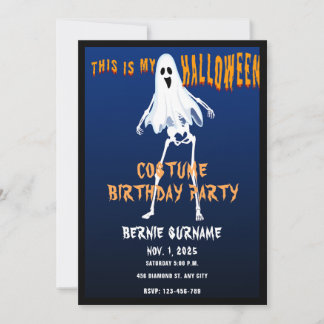 CUSTOME HALLOWEEN COSTUME BIRTHDAY PARTY INVITATION