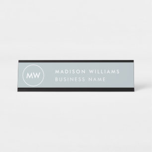Custome Minimal Monogram Desk Name Plate