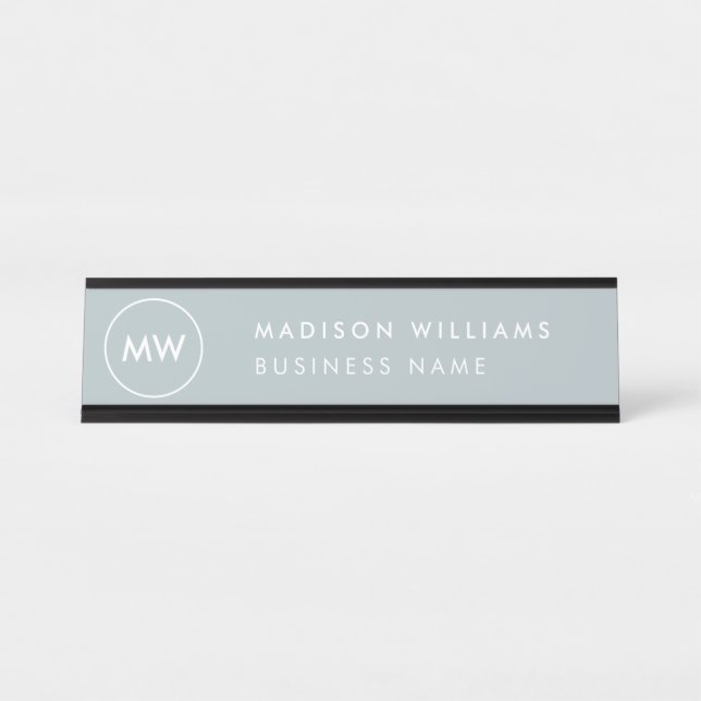 Custome Minimal Monogram Desk Name Plate (Front)