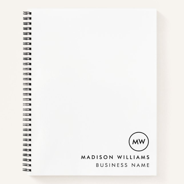 Custome Minimal Monogram  Notebook (Front)