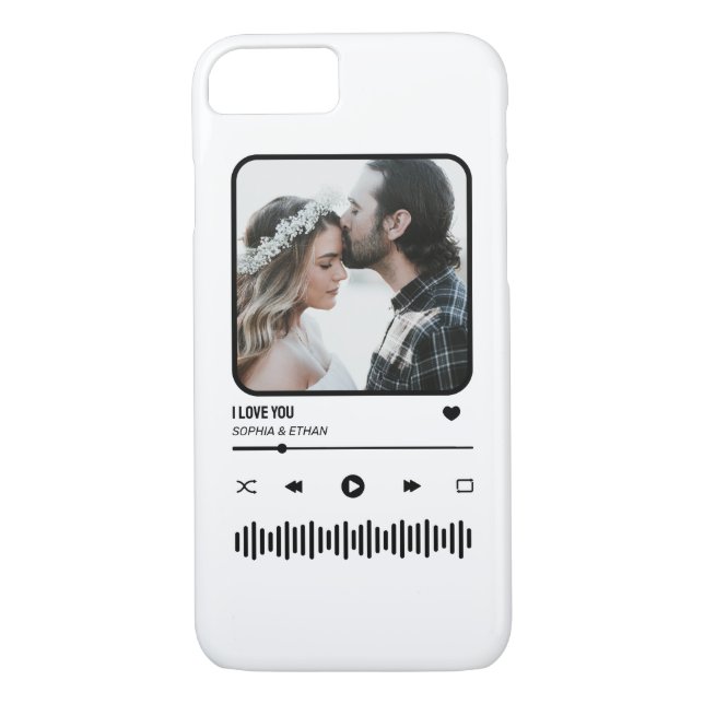 Custome Photo Song Playlist Couple Valentine's Day Case-Mate iPhone Case (Back)