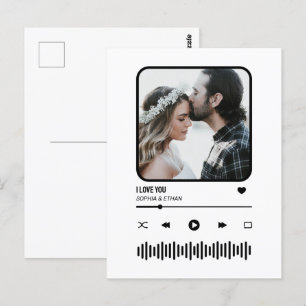 Custome Photo Song Playlist Couple Valentine's Day Postcard
