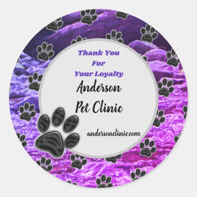 Customer Appreciation Animal Caregiver Thank You Classic Round Sticker (Front)