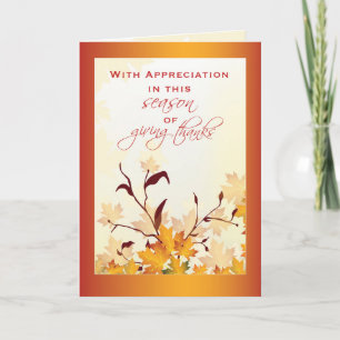 Customer Appreciation at Thanksgiving, Business Holiday Card