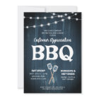 Customer Appreciation BBQ Rustic Blue Invitation