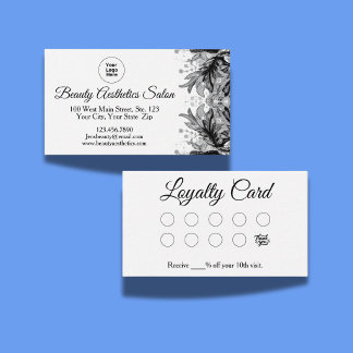 Customer Appreciation Black and White Loyalty Logo Business Card