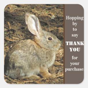 Customer Appreciation Bunny Business Thank You Square Sticker