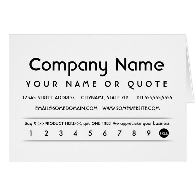 customer appreciation card (Front Horizontal)