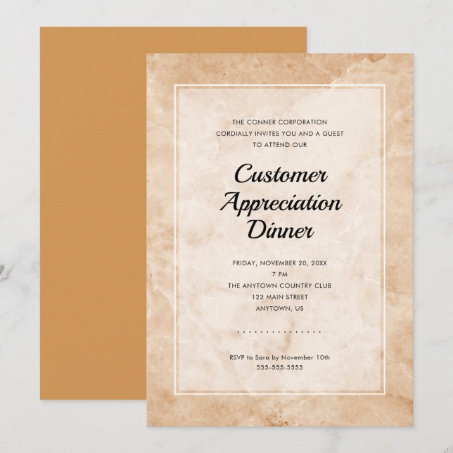 Customer Appreciation Dinner Business Corporate Invitation (Front/Back)