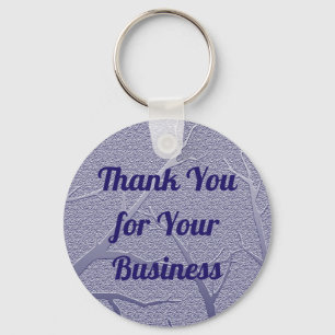 Customer Appreciation Elegant Blue Thank You Key Ring