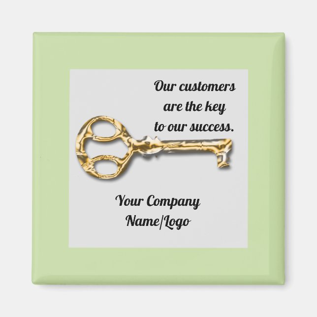 Customer Appreciation Gold Silver Anitque Key  Magnet (Front)