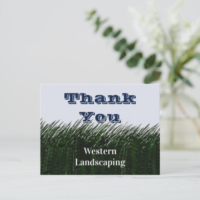 Customer Appreciation Green Grass Thank You Postcard (Standing Front)