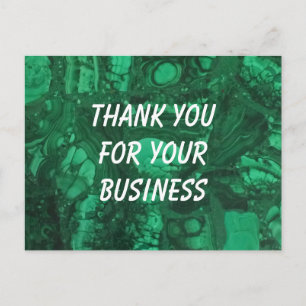 Customer Appreciation Marbled Green Thank You Postcard