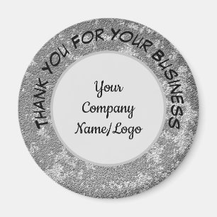 Customer Appreciation Marbled Grey Business Promo Magnet