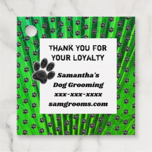 Customer Appreciation Paw Print Business Promo Favour Tags
