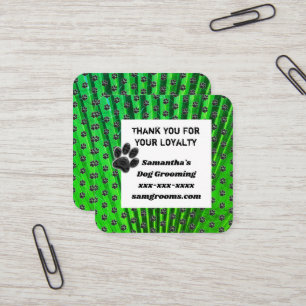 Customer Appreciation Paw Print Business Promo Square Business Card