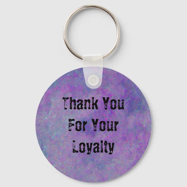 Customer Appreciation Purple Business Promotional Key Ring (Front)