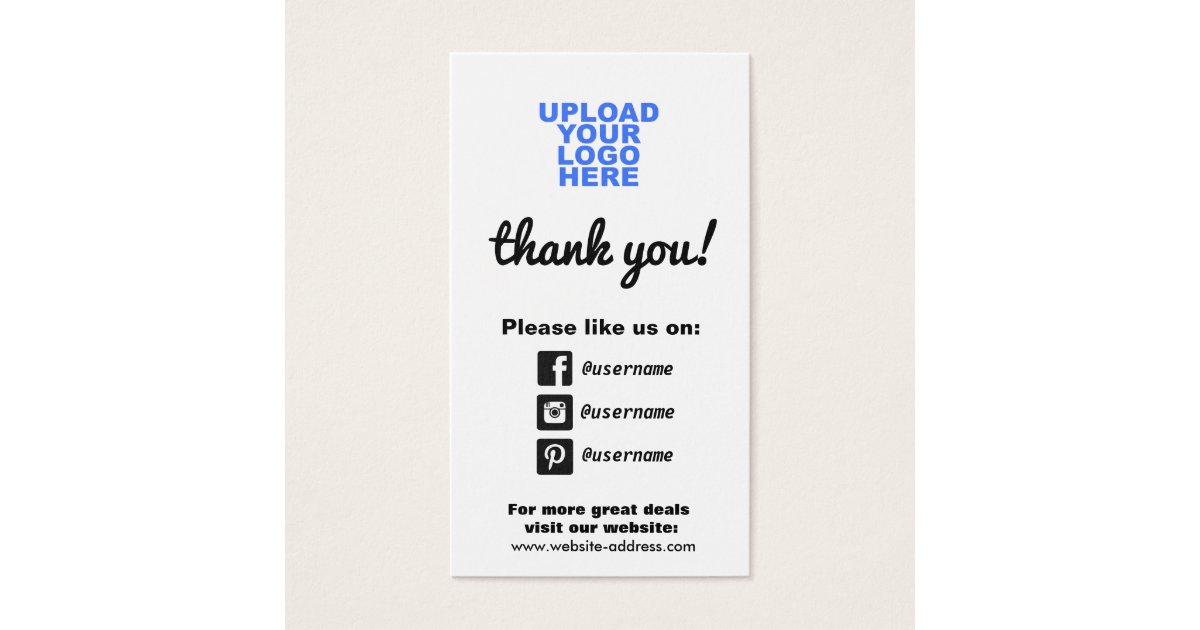 Customer Appreciation Social Media Icons Business Card ...