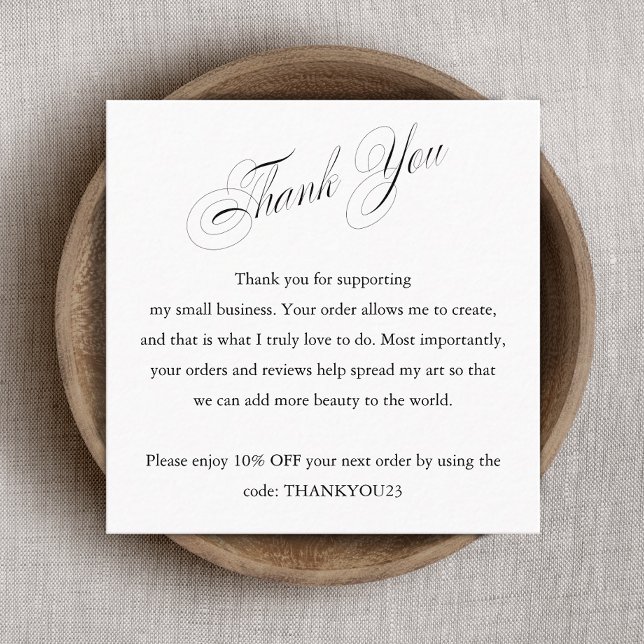 Customer Appreciation Thank You  Coupon Discount B Square Business Card (Creator Uploaded)