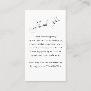Customer Appreciation Thank You Coupon Discount Business Card
