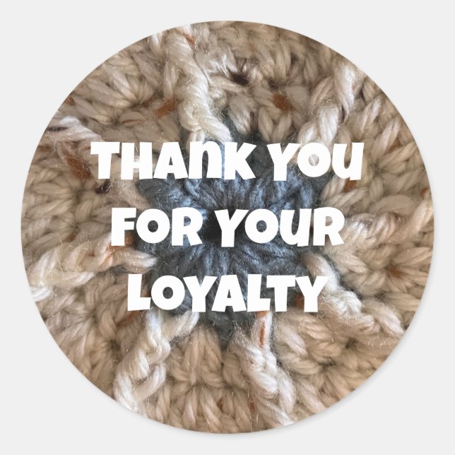 Customer Appreciation Yarn Business Thank You Classic Round Sticker (Front)